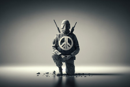 Anti terrorism day. Stop War and Violence. Pacifism, peace and understanding, tolerance of peoples. Rescue service, soldiers, protection, police. no. Mourning memory weeping for the dead.の素材