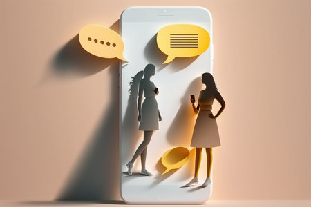 sms, text audio message, working with cell phone sending email, digital newsletter to manage relationship, social network, like, comment, share media functional, chat, chatting, mobile.の素材