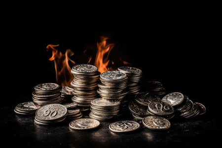 Judas 30 pieces of silver, sack thirty coins biblical symbol betrayal, religion, Bible A crown of thorns with thorns, a noose gallows ,creative reproduction of history Jesus Christ God.の素材