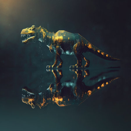 Dinosaurs. Extinct species of animals. Big strong toothy predators. Jurassic period. triceratops, T-rex, brontosaurus, pterodactyl stegosaurus pteranodon ceratosaurus, reptile.の素材