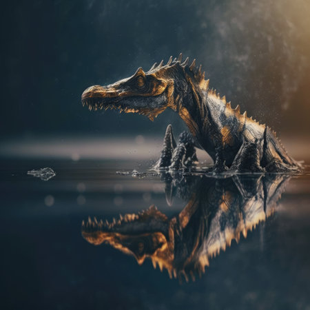 Dinosaurs. Extinct species of animals. Big strong toothy predators. Jurassic period. triceratops, T-rex, brontosaurus, pterodactyl stegosaurus pteranodon ceratosaurus, reptile.の素材