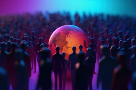 world population day. importance of understanding global population trends and their implications, Demographics, population. July 11thbHoliday. Awareness Of Global Populations Problemsの素材