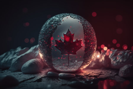 Happy Canada day, Dominion. Maple leaf poster for celebrate national day of Canada.1st of July celebration background. Canada independence patriotism card. Canada flag, red maple leafの素材