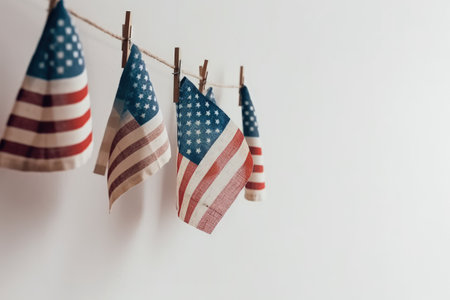 Happy 4th of July - Independence Day, USA flag. A day of independence, pride, patriotism, freedom and equality. America. US Declaration of Independence was adopted. federal holidaysの素材