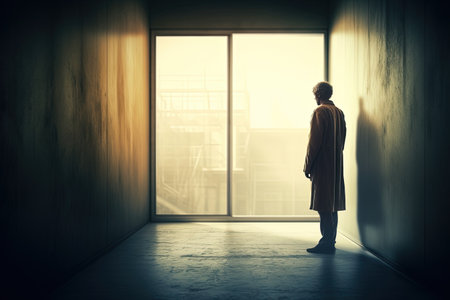 Loneliness. Empty mind and thoughts, social problem abandonment, stressful situation, depression, disorders. Psychological help need, No one wants to be alone, abandoned, left behindの素材