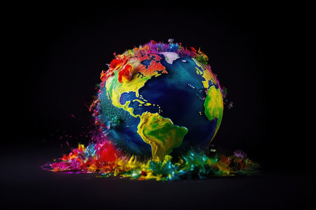 World Environment Day. conservation of nature. Responsibility for the development of the planet, pollution, salvation is in our human hands. Ecology, earth day, globe, natureの素材