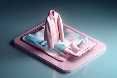 Mobile app and e-commerce shopping, Online shopping, Fashion Buying groceries online shopping cart, groceries on smartphone, online shopping technology digital payment from mobile phoneの素材