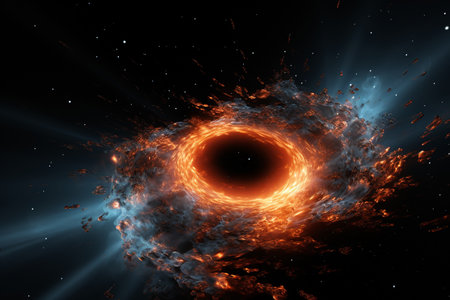 Black hole with nebula over colorful stars and cloud fields in outer space. abstract space. universe way hydrogen fiction nebula galaxy white earth cloud cosmic atmosphere explosion meteorite deepの素材