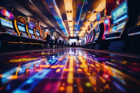 online casino, Creative poker, betting gambling casino chip soccer football basketball tennis balls, Casino background. Slot machine with roulette wheel. laptop notebook concept. Falling poker chipsの素材