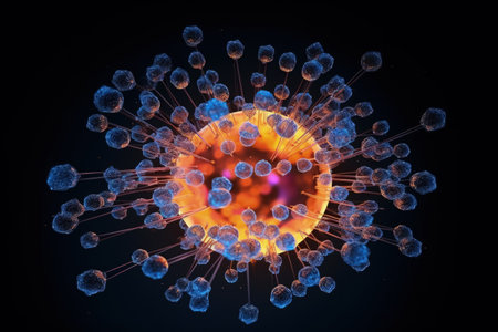Atomic nucleus electrons neutrons protons. model shows that an atom is mostly empty space, with electrons orbiting a fixed, positively charged nucleus in set, predictable pathsの素材