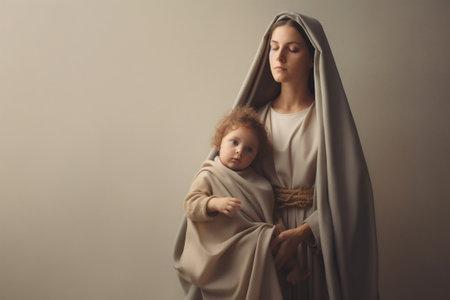 Virgen del Carmen, Blessed Virgin Mary, Our Lady Nossa Senhora do Carmo, mother of God in the Catholic religion, Madonna, religion faith Christianity Jesus Christ, saints holyの素材