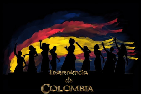 Independencia de Colombia, Colombia national day, independence holiday, banner poster postcard, patriotism, pride, authenticity official symbols and colors, July 20, backgroundの素材