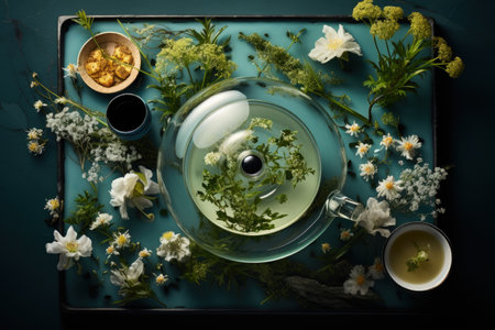 Tea is a beverage obtained by boiling, brewing, infusing the leaf of a tea bush. Black green floral herbal. Leisure, health properties, therapeutic midditya. fruityberry. Organic refreshing drinkの素材