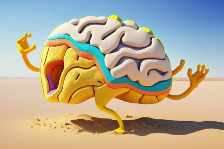 brain. Cute cartoon healthy human anatomy internal organ character set with brain lung intestine heart kidney liver and stomach mascots. parts of living body organs in animated formの素材