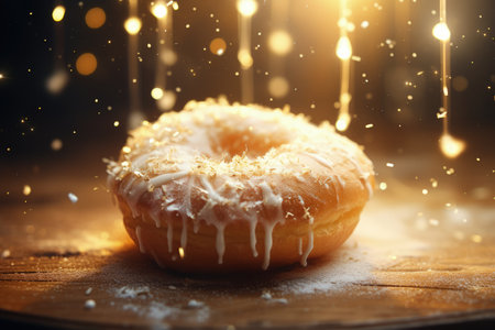 Donuts, delicious and sweet baked goods food, tasty, caloric, fast food obesity, dough products fried in oil deep-fried baked goods sweet dust jam jam candy chocolate chocolate powdered sugarの素材