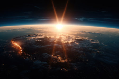 Apocalypse, fire and melting of planet earth. Global warming of the weather climate. A common problem. Save and protect planet earth, importance and necessity, ecologyの素材