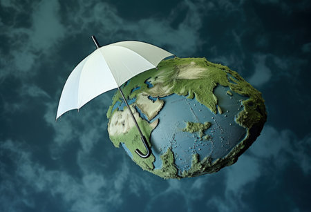 World Ozone Day, International Day for the Protection of the Ozone Layer, Protect the environment, save the ecology, the destruction of nature , Earth in the hands of manの素材