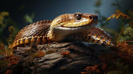 Snakes Serpentes are a suborder of the class of reptiles of the Scalyidae division venomous creature predator, fearsome and beautiful dangerous scales and skinの素材