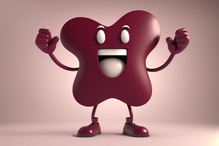 Liver. Cute cartoon healthy human anatomy internal organ character set with brain lung intestine heart kidney liver and stomach mascots. parts of living body organs in animated formの素材