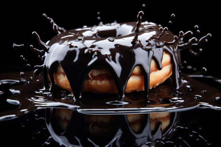 Donuts, delicious and sweet baked goods food, tasty, caloric, fast food obesity, dough products fried in oil deep-fried baked goods sweet dust jam jam candy chocolate chocolate powdered sugarの素材