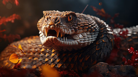 Snakes Serpentes are a suborder of the class of reptiles of the Scalyidae division venomous creature predator, fearsome and beautiful dangerous scales and skinの素材