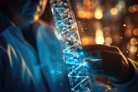 Futuristic medicine surgery treatment scientific technology, hologram, dna screen virtual reality highly scientific achievement, technological digital holographic plate represented body, heart lungsの素材