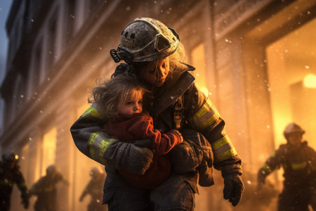 Rescuers help people who are in trouble. Lifeguards are brave. Rescue unit, emergency responders. Saving lives and health of people in crisis situations. Crash and emergency work. first aidの素材