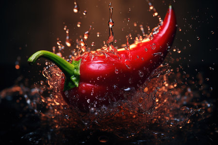 Red pepper, hot, chili pepper Capsicum annuum pungent spice. The flavor tastes sharp and burning. Vitamins organica ecoの素材