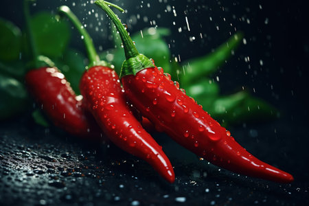 Red pepper, hot, chili pepper Capsicum annuum pungent spice. The flavor tastes sharp and burning. Vitamins organica ecoの素材