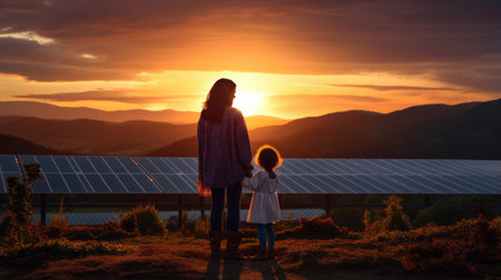 Solar panel, Solar battery, Clean natural energy, alternative power. Conservation ecology, support against environmental pollution. Modernized energy sourceの素材