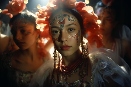 Posadas, The Inns, religious festival celebrated in Mexico, Celebrations, authentic outfits, Mexican Christmas, Las Posadas, large city festivitiesの素材