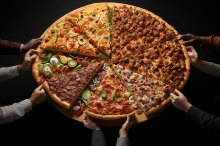 Pizza yeast flatbread, tomato sauce, cheese, herbs a traditional Italian dish stacked filling of tomato sauce, cheese ingredients such s meat, vegetables, mushrooms and other foods. pizzaioloの素材
