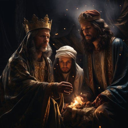 Three Kings Day, The Three Wise Men, Reyes Magos, Religion bible evangelia, birth of jesus christ, god, Bethlehem.の素材