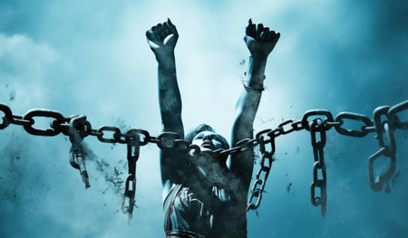Human Rights Day, fight for our rights, Stand up for equality, Fight for someone's rights today, Don't be silent say no to discrimination, take the chains off your hands, December 10の素材