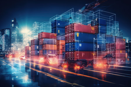 Export import of food transportation, logistics, delivery of cargo, storage and transportation of goods, agricultural products, delivery of wheat and other foodstuffsの素材