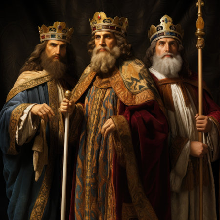 Three Kings Day, The Three Wise Men, Reyes Magos, Religion bible evangelia, birth of jesus christ, god, Bethlehem.の素材