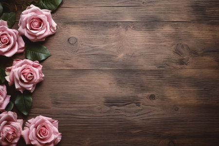 Flowers with vintage paper. Perfect old paper frame with floral decoration. Background copy space text.の素材