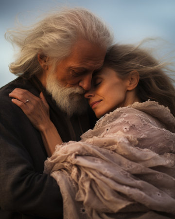 Old lovers, eternal love. The timeless love story of old lovers who have stood the test of time with devotion, affection, and memories.の素材