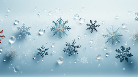 Winter, snowfall snow, cool season, snowy, beauty, white blanket of flakes, falling snowflakes, pleasant cold, copypace background text.の素材