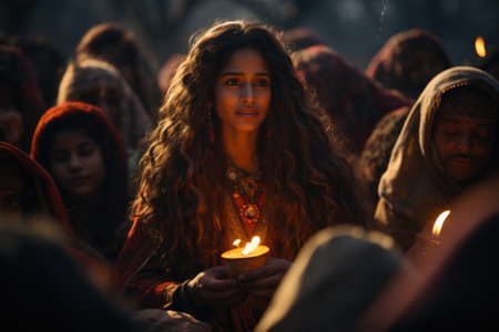 Happy lohri. Celebrating the warmth of cultural traditions and the joy of Lohri festival in Punjab: a vibrant cultural celebration of music, dance, and bonfires.の素材