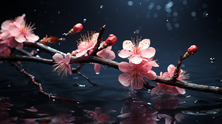 Celebrating nature's ephemeral beauty: the enchanting allure of cherry blossoms in spring, a symphony of pink blooms heralding renewal, serenity, and the timeless grace of fleeting floral eleganceの素材