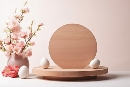 Celebrate easter joy: a delightful mockup with copy space frame, capturing the essence of springtime festivities and renewal of hope in stylish and festive design for cards, displays, creative projectsの素材