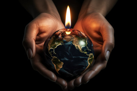 Earth hour: a global call to action for environmental awareness, unity, and energy conservation, symbolizing a collective commitment to a sustainable and eco-friendly future for our planetの素材
