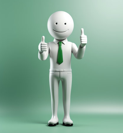 3d man is green tick symbol, signifying completion and success, in a compelling visual representation of achievement and endorsement, a check off character.の素材