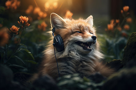 Whimsical world imagining animals in human roles playful anthropomorphic scenes and comical wildlife in human situations surreal and amusing animal behavior. animals living like humansの素材