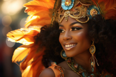 Carnival in Barranquilla, Colombia: A dazzling spectacle of vibrant costumes, rhythmic music, and lively dances, celebrating the city's rich cultural heritage and festive spiritの素材