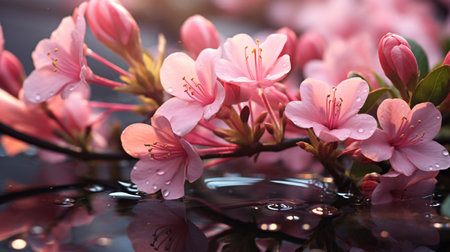 Celebrating nature's ephemeral beauty: the enchanting allure of cherry blossoms in spring, a symphony of pink blooms heralding renewal, serenity, and the timeless grace of fleeting floral eleganceの素材