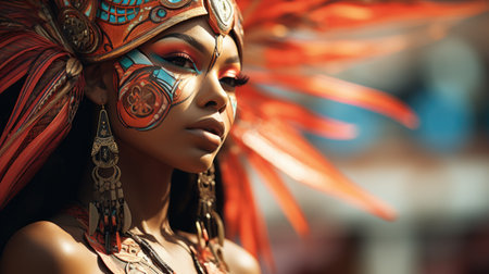 Carnival in Barranquilla, Colombia: A dazzling spectacle of vibrant costumes, rhythmic music, and lively dances, celebrating the city's rich cultural heritage and festive spiritの素材