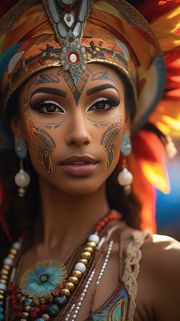 Carnival in Barranquilla, Colombia: A dazzling spectacle of vibrant costumes, rhythmic music, and lively dances, celebrating the city's rich cultural heritage and festive spiritの素材