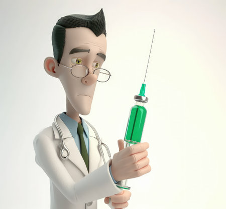 Virtual healing: a 3d character doctor in digital healthcare, combining expertise, compassion, and innovative medical solutions for a virtual and interactive approach to well-beingの素材